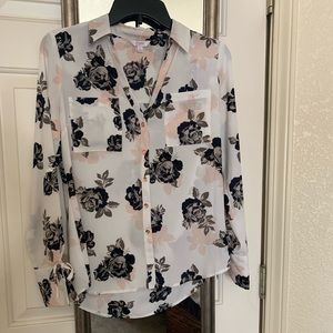 Semi sheer floral blouse